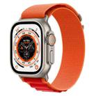 For Apple Watch Ultra 49mm Nylon Watch Band (Orange + Red) - 1