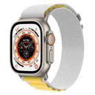 For Apple Watch Ultra 49mm Nylon Watch Band (Yellow + Grey) - 1