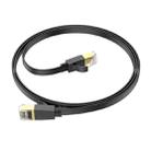 hoco US07 Category 6 Pure Copper Gigabit Flat Cable, Length:1m(Black) - 1