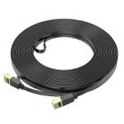 hoco US07 Category 6 Pure Copper Gigabit Flat Cable, Length:20m(Black) - 1