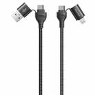 awei CL-126 1.2m 4 in 1 USB to USB-C / Type-C to 8Pin Data Fast Charging Cable(Black) - 1