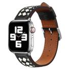 Braided Genuine Leather Watch Band for Apple Watch Series 8&7 41mm / SE 2&6&SE&5&4 40mm / 3&2&1 38mm(Black+Beige) - 1