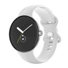 For Google Pixel Watch Single Color Silicone Watch Band Man(White) - 1