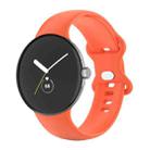 For Google Pixel Watch Single Color Silicone Watch Band Man(Orange) - 1