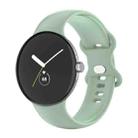 For Google Pixel Watch Single Color Silicone Watch Band Man(Light Green) - 1