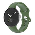 For Google Pixel Watch Single Color Silicone Watch Band Man(Green) - 1