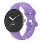 For Google Pixel Watch Single Color Silicone Watch Band Women(Light Purple) - 1