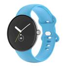 For Google Pixel Watch Single Color Silicone Watch Band Women(Sky Blue) - 1