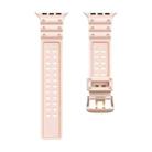 Waterproof Double Buckle Silicone Watch Band for Apple Watch Ultra 49mm / Series 8&7 45mm / SE 2&6&SE&5&4 44mm / 3&2&1 42mm(Pink) - 4