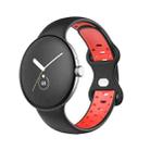 For Google Pixel Watch Two-Color Silicone Watch Band Man(Black Red) - 1