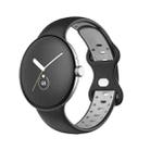 For Google Pixel Watch Two-Color Silicone Watch Band Man(Black Grey) - 1