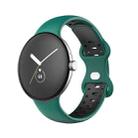 For Google Pixel Watch Two-Color Silicone Watch Band Man(Black Dark Green) - 1