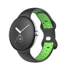 For Google Pixel Watch Two-Color Silicone Watch Band Man(Black Fluorescent Green) - 1