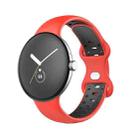 For Google Pixel Watch Two-Color Silicone Watch Band Man(Red Black) - 1