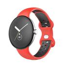 For Google Pixel Watch Two-Color Silicone Watch Band Women(Red Black) - 1