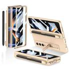 For Samsung Galaxy Z Fold4 GKK Magnetic Hinge Flip Phone Case with Holder & Pen Slot(Champagne Gold) - 1