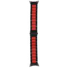 For Google Pixel Watch Three Strains Stainless Steel Metal Watch Band (Black Red) - 1