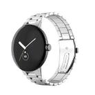 For Google Pixel Watch Three Strains Stainless Steel Metal Watch Band(Silver) - 1