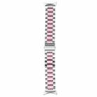For Google Pixel Watch Three Strains Stainless Steel Metal Watch Band (Pink) - 1
