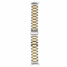 For Google Pixel Watch Three Strains Stainless Steel Metal Watch Band (Gold + Silver) - 1