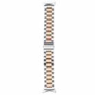 For Google Pixel Watch Three Strains Stainless Steel Metal Watch Band (Silver+Rose Gold) - 1