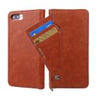 For iPhone 8 Plus / 7 Plus CMai2 Kaka Series Litchi Texture Horizontal Flip Leather Case with Holder & Card Slots(Brown) - 1