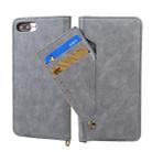 For iPhone 8 Plus / 7 Plus CMai2 Kaka Series Litchi Texture Horizontal Flip Leather Case with Holder & Card Slots(Grey) - 1