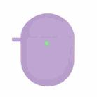 For Redmi Buds4 Silicone Earphone Protective Case with D Carabiner(Purple) - 1
