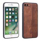 For iPhone 8 Plus / 7 Plus AZNS 3D Embossed Skin Feel Phone Case(Brown) - 1