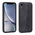 For iPhone XR AZNS 3D Embossed Skin Feel Phone Case(Black) - 1