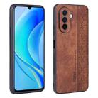 For Huawei Enjoy 50 / nova Y70 AZNS 3D Embossed Skin Feel Phone Case(Brown) - 1