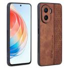 For Honor X40i AZNS 3D Embossed Skin Feel Phone Case(Brown) - 1