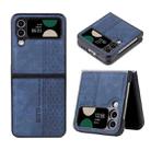 For Samsung Galaxy Z Flip3 5G AZNS 3D Embossed Skin Feel Phone Case(Sapphire Blue) - 1