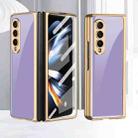 For Samsung Galaxy Z Fold4 GKK Integrated Electroplating Painted Glass Phone Case(Purple) - 1