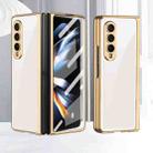 For Samsung Galaxy Z Fold4 GKK Integrated Electroplating Painted Glass Phone Case(Pink Gold) - 1