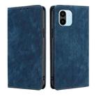 For Xiaomi Redmi A1 RFID Anti-theft Brush Magnetic Leather Phone Case(Blue) - 1