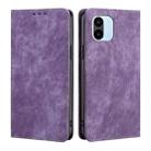 For Xiaomi Redmi A1 RFID Anti-theft Brush Magnetic Leather Phone Case(Purple) - 1