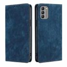 For Nokia G400 RFID Anti-theft Brush Magnetic Leather Phone Case(Blue) - 1