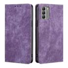 For Nokia G400 RFID Anti-theft Brush Magnetic Leather Phone Case(Purple) - 1