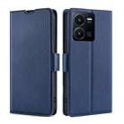 For vivo Y35 4G / Y22 / Y22s Ultra-thin Voltage Side Buckle Leather Phone Case(Blue) - 1