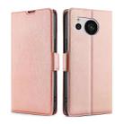 For Sharp Aquos Sense7 Ultra-thin Voltage Side Buckle Leather Phone Case(Rose Gold) - 1