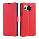 For Sharp Aquos Sense7 Ultra-thin Voltage Side Buckle Leather Phone Case(Red) - 1