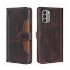 For Nokia G400 Skin Feel Magnetic Buckle Leather Phone Case(Brown) - 1