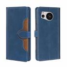 For Sharp Aquos Sense7 Skin Feel Magnetic Buckle Leather Phone Case(Blue) - 1