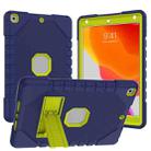 For iPad 10.2 2021 / 2020 / 2019 Silicone + PC Shockproof Protective Tablet Case(Blue Yellow) - 1