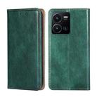 For vivo Y35 4G / Y22 / Y22s Gloss Oil Solid Color Magnetic Leather Phone Case(Green) - 1
