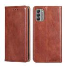 For Nokia G400 Gloss Oil Solid Color Magnetic Leather Phone Case(Brown) - 1