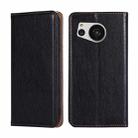 For Sharp Aquos Sense7 Gloss Oil Solid Color Magnetic Leather Phone Case(Black) - 1