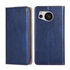 For Sharp Aquos Sense7 Gloss Oil Solid Color Magnetic Leather Phone Case(Blue) - 1