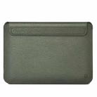 For 12 inch Laptop WIWU Ultra-thin Genuine Leather Laptop Sleeve(Army Green) - 1